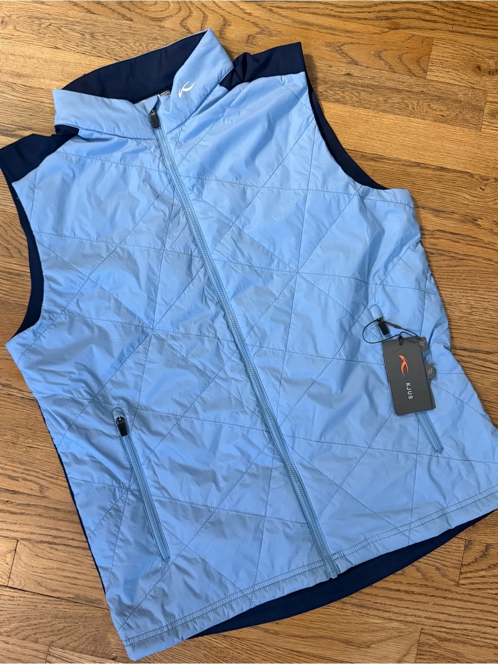 Men's KJUS Light Blue Quilted Performance Golf Vest